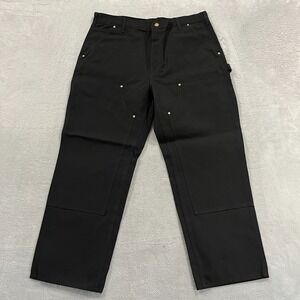 Carhartt B01 BLK Double Knee Work Pants Mens 38x28 Duck Loose Fit USA Made Y2K